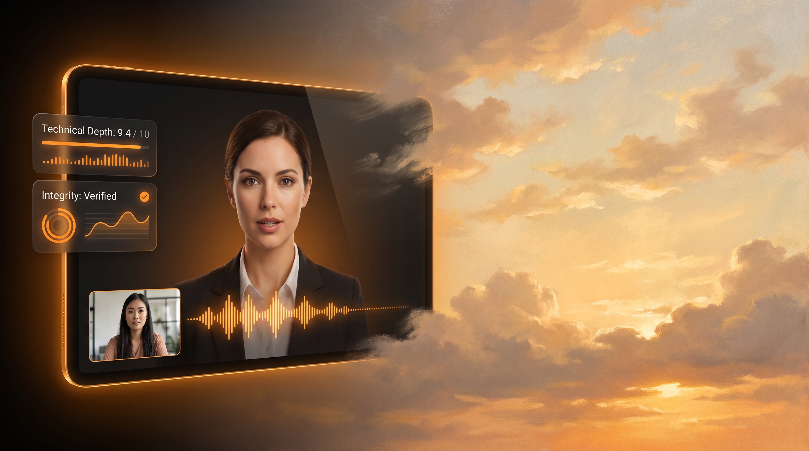 Autonomous AI recruiting agent video avatar conducting technical interview